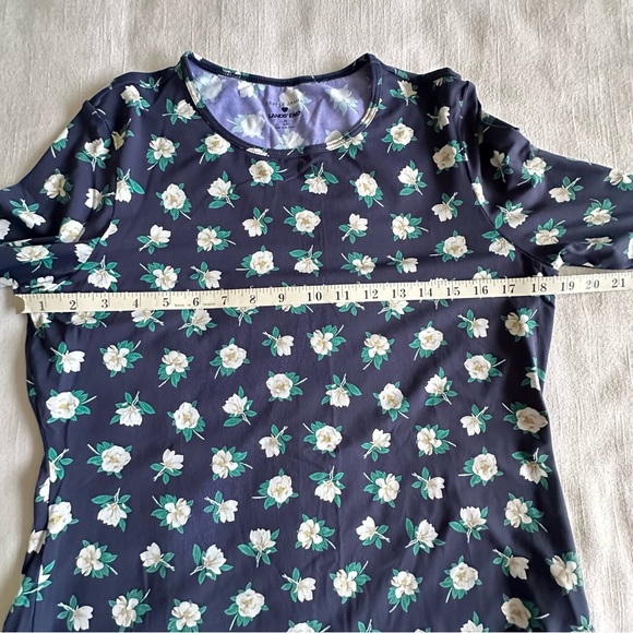 Draper James Lands End Shirt Set Womens M Blue Floral Long Sleeve Rash Guard Sun - Picture 11 of 11
